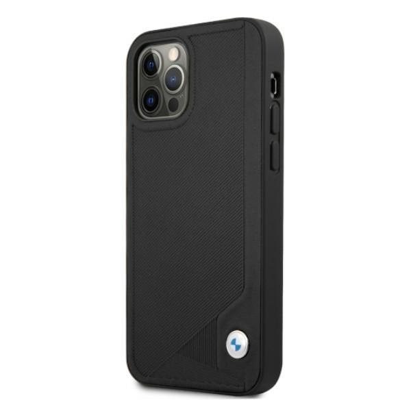 BMW Läder Deboss Skal iPhone 12 Pro Max - Svart Svart