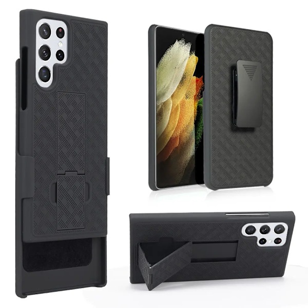 Galaxy S22 Ultra Mobilskal Kickstand - Svart Svart