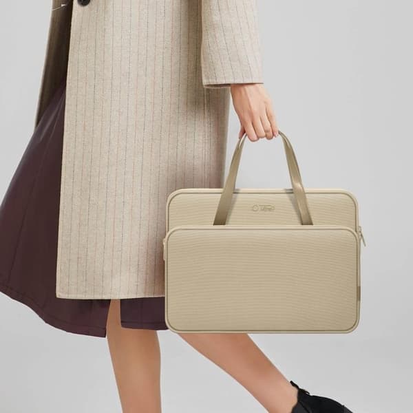 Tech-Protect Laptop Taske 13"-14" Bærefarve - Ørkenbeige Beige