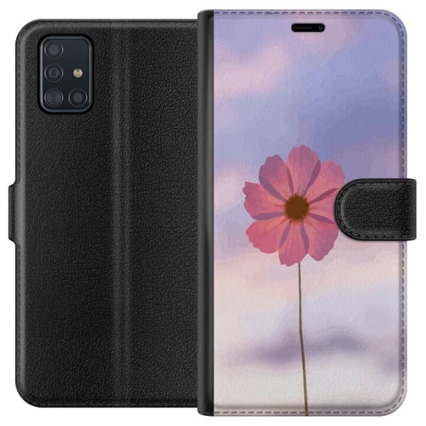 Plånboksfodral till Samsung Galaxy A51 med Rosa blomma