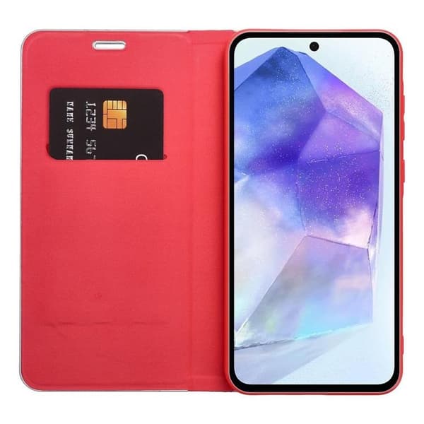 Galaxy A15 Plånboksfodral Luna Carbon - Röd Röd