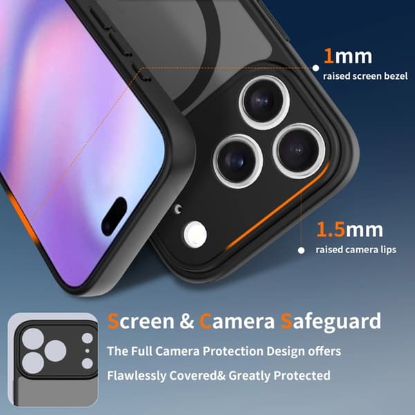 Tech-Protect Telefontaske til iPhone 17 Pro Magsafe Basic - Mat Sort Svart