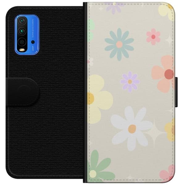 Plånboksfodral till Xiaomi Redmi Note 9 4G med fejdande blommor