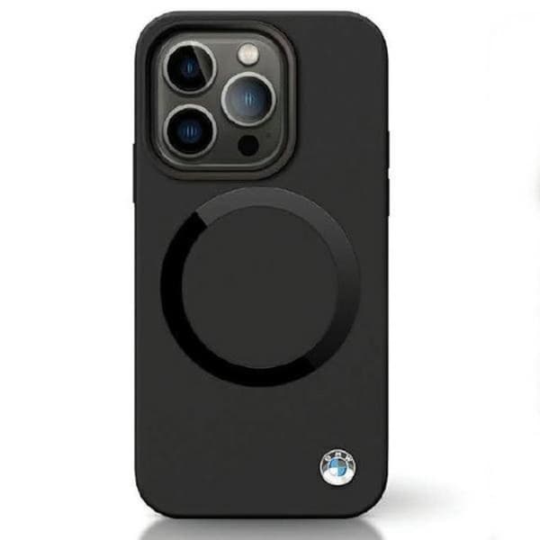 BMW iPhone 14 Mobilskal Magsafe Signature Liquid Silikon Black