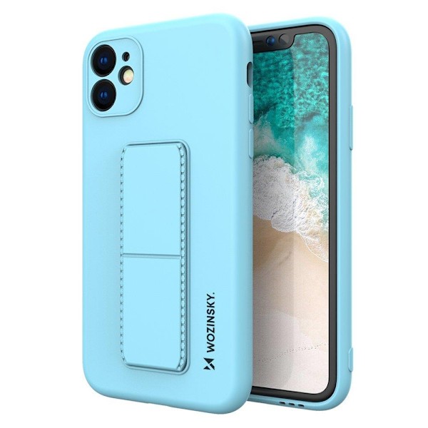 Wozinsky Kickstand Silikon Skal iPhone 12 Mini - Ljus Blå Blå