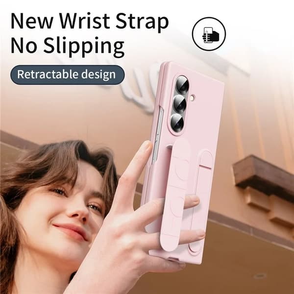 Mobilskal till Galaxy Z Fold7 5G Kickstand Armband PC Silicone - Rosa Rosa