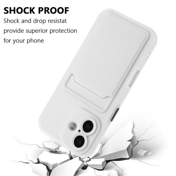 Mobilskal till iPhone 16 Korthållare TPU - Vit Vit