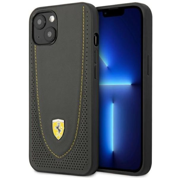 Ferrari iPhone 13 Mobile Cover nahka kaareva viiva - musta