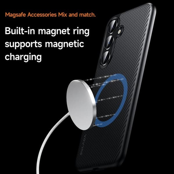 SULADA Mobilskal till Galaxy S25+ MagSafe Metallram PU+TPU Blå