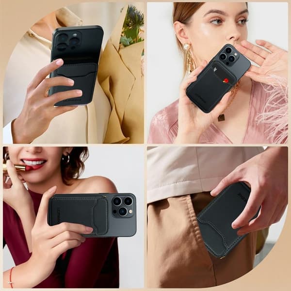 LC.IMEEKE L6 Plånboksfodral RFID Blocking Konstläder - Svart Svart