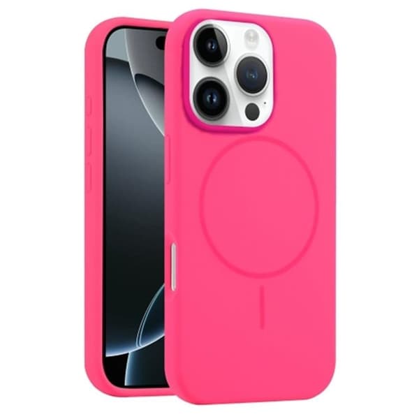 Mobilskal till iPhone 16 Pro Max MagSafe Silikon Anti Drop - Rosa Rosa