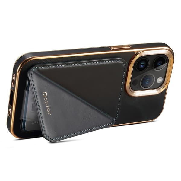 DENIOR Mobilskal till iPhone 14 Pro Max Äkta Läder + TPU + PC - Blå