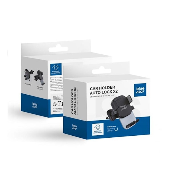 Blue Star Bilhållare Auto Lock X2 Inlet Grill - Svart Svart
