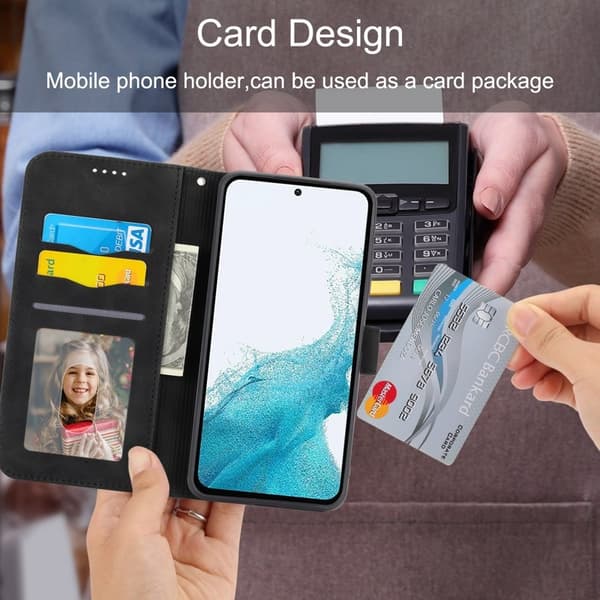 DIERFENG DF-03 Plånboksfodral för Samsung Galaxy A54 5G - Konstläder - Svart
