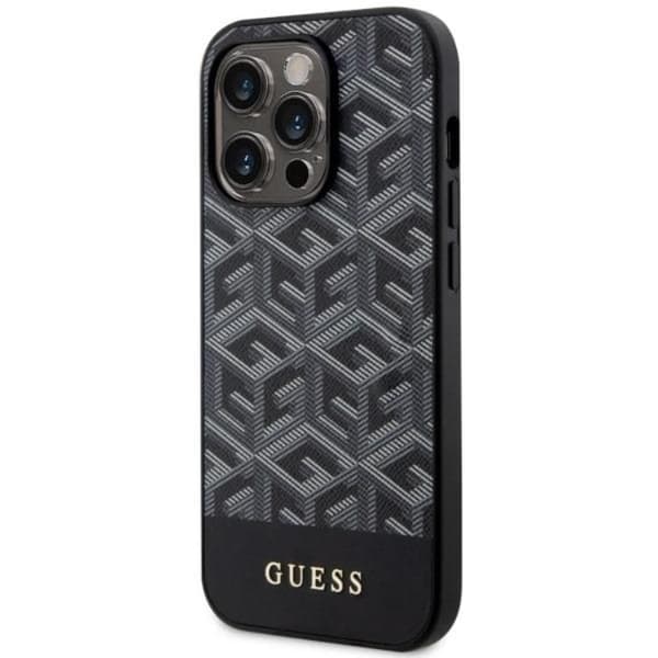 Guess iPhone 14 Pro Max Mobilskal MagSafe GCube Stripes - Musta Black
