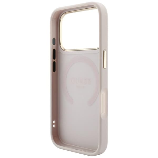 Guess Mobilskal För iPhone 18 Pro Magsafe Saffiano Peony - Rosa