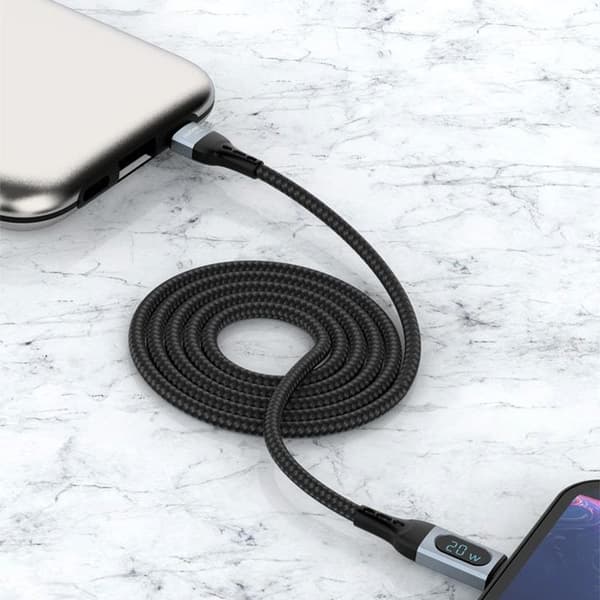 Dudao USB Type-C - Lightning-pikalatauskaapeli PD 20W - Musta Black