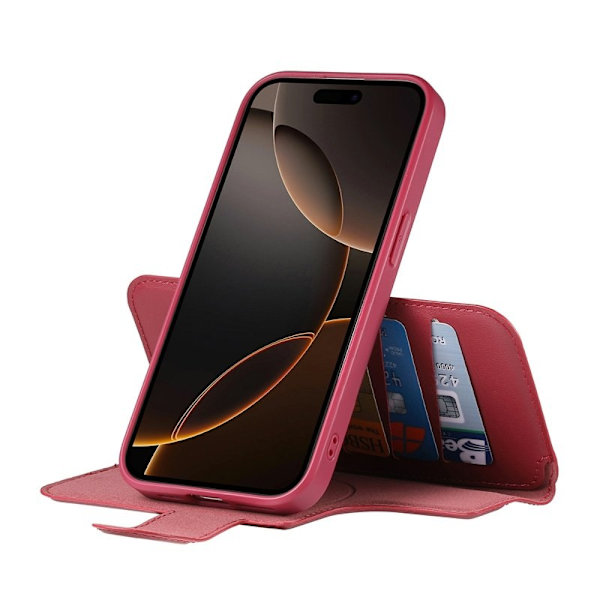 CASENEO iPhone 14 Plånboksfodral RFID Blocking Konstläder - Röd