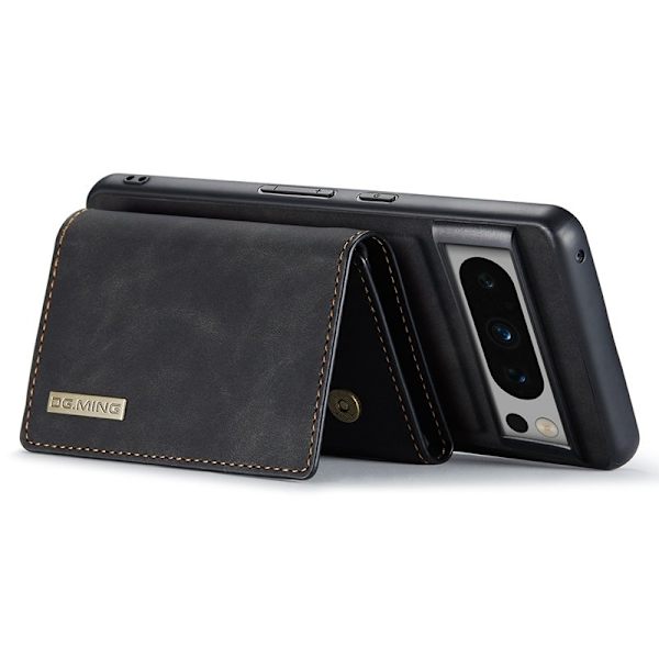 DG.MING Google Pixel 8 Pro Konstläder Plånboksfodral Magnetisk Svart