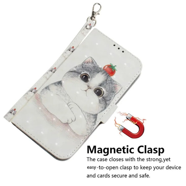 Sony Xperia 10 VI Konstläder Plånboksfodral 3D Pattern - Cat Grå