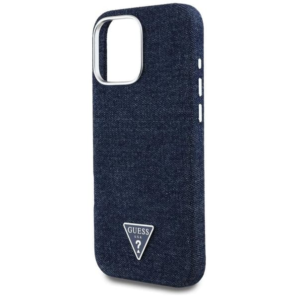 Guess Telefontaske til iPhone 16 Pro Max MagSafe Denim Trekant - Blå Blå