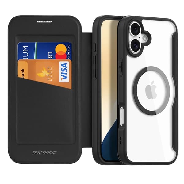Dux Ducis iPhone 16 Plånboksfodral Magsafe Skin X Pro Black