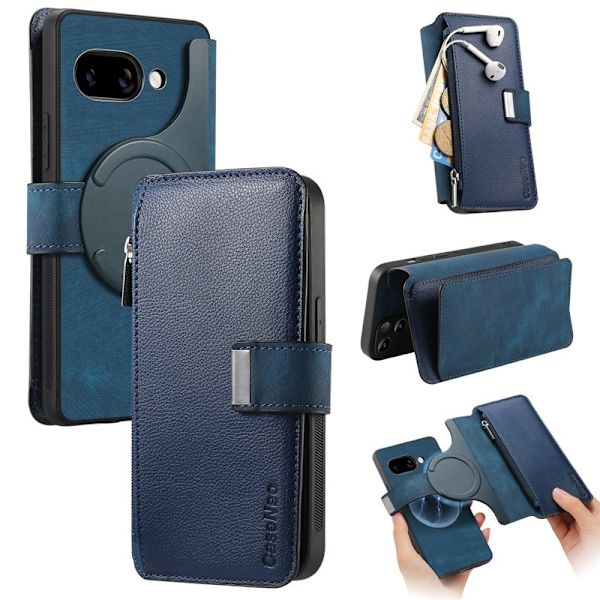 CASENEO Google Pixel 9a Plånboksfodral MW-02 Konstläder - Blå