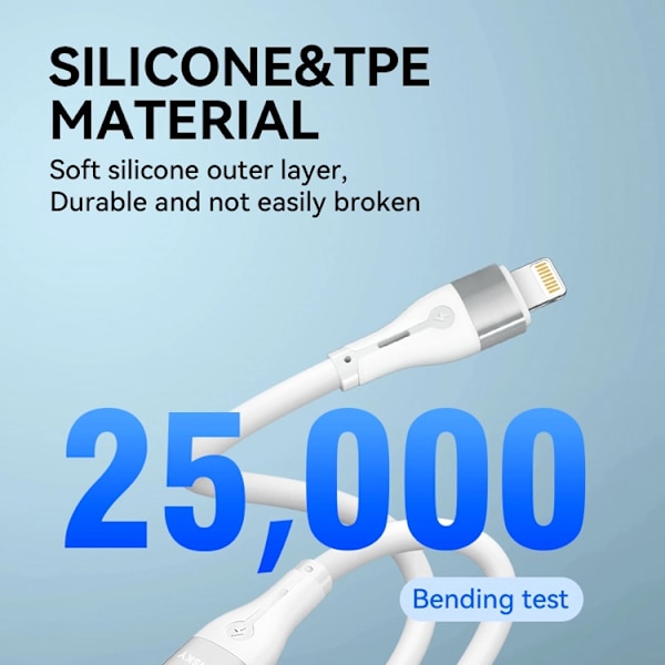Wozinsky USB-C till Lightning kabel PD 27W 1m - Vit Vit