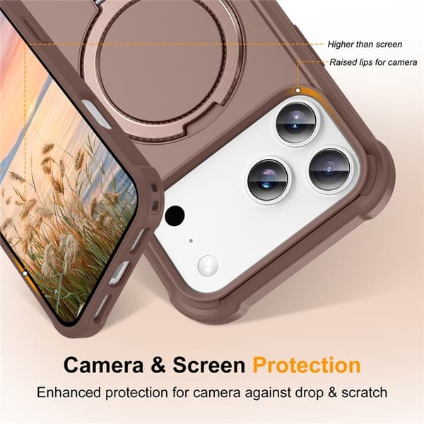 Mobilskal till iPhone 17 Pro MagSafe Kickstand Shockproof - Guld Guld