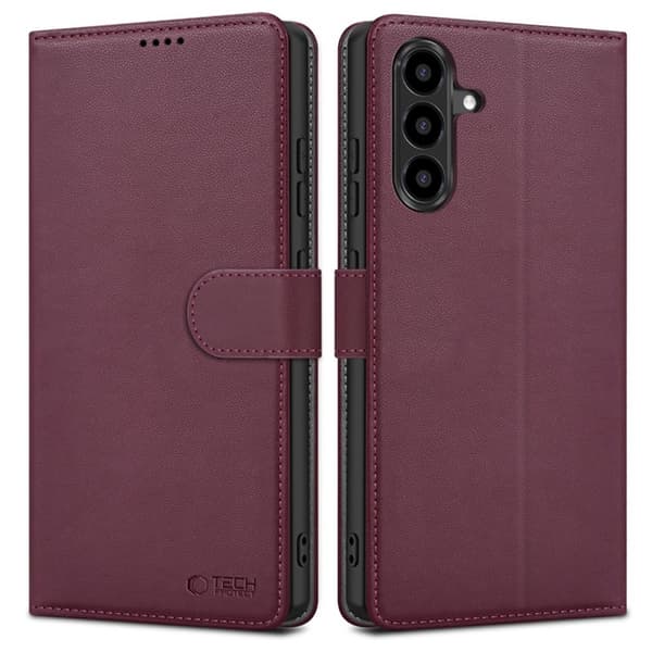 Tech-Protect Plånboksfodral För Galaxy A57 5G - Mulberry Vinröd