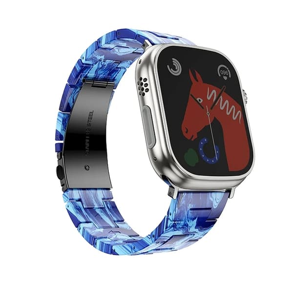 Forcell Apple Watch (38/40/41) Armband Resin Marble - Blå Blå