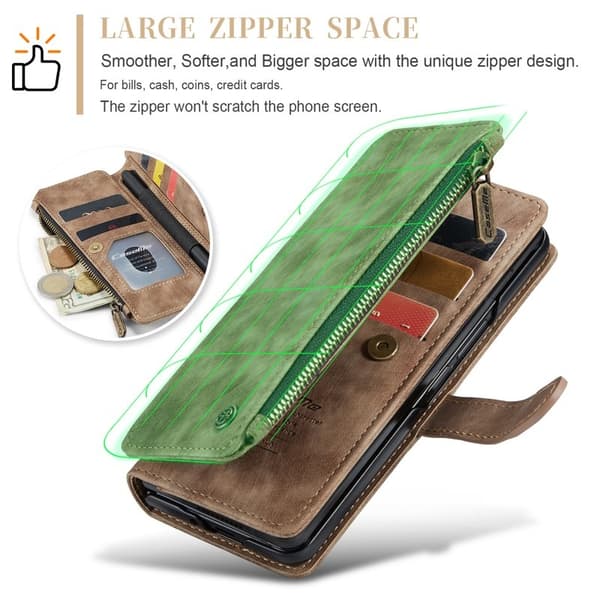 CASEME Konstläder Plånboksfodral för Samsung Galaxy Z Fold6 5G - Brun
