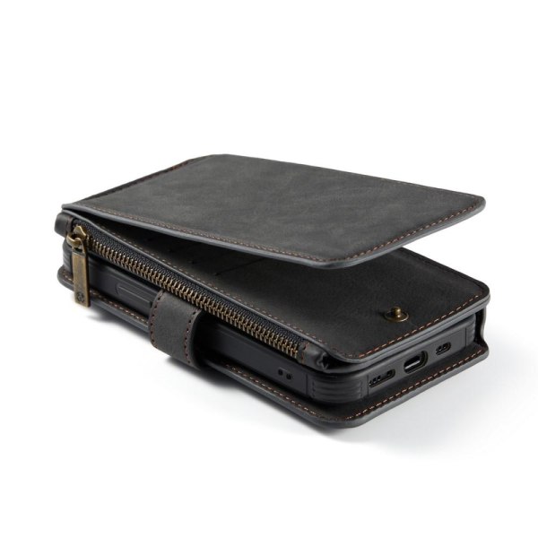 CASEME Aftageligt ægte læder pungetui til iPhone 12 Pro Max - S Black