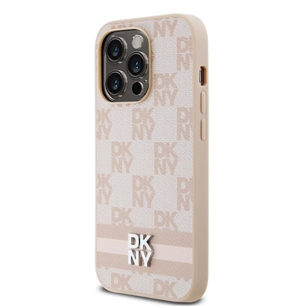 DKNY iPhone 14 Pro Mobilskal Läder Checkered Mono Pattern