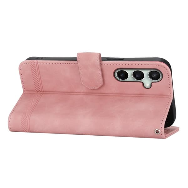 DIERFENG DF-03 Plånboksfodral för Samsung Galaxy S24 FE - Konstläder - Rosa