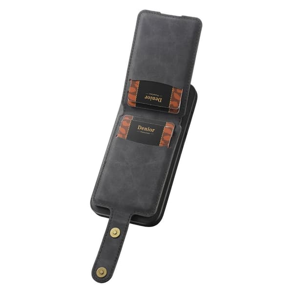 DENIOR D14 Mobilskal till iPhone 16 Pro Max Läder + PC + TPU - Svart
