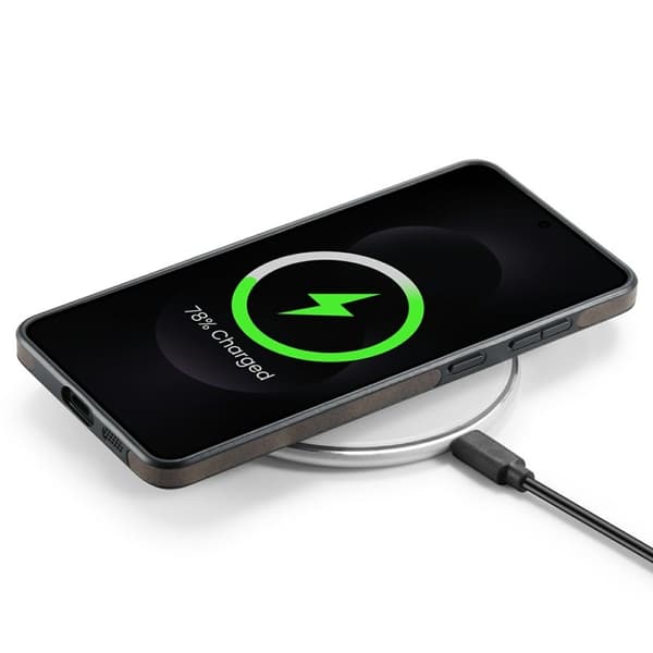 DG.MING Mobilskal till Samsung Galaxy S25 Edge Anti-Drop Läder Brun