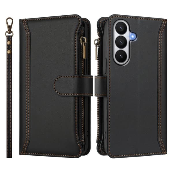 Samsung Galaxy S26 / S26 Pro Plånboksfodral Konstläder 9 Kortfack - Svart