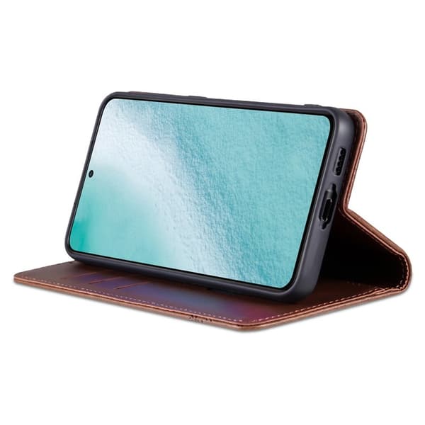 AZNS Samsung Galaxy S23 Plånboksfodral Konstläder - Brun