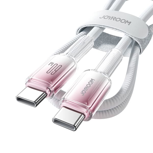 Joyroom S-A42 USB-C - USB-C 60W 1.2m Kabel Crystal-Clear Series - Vit Vit