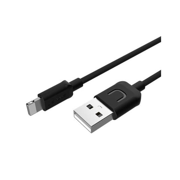 USAMS Kabel U-Turn lightning 1m svart 2A IPUSBXD01