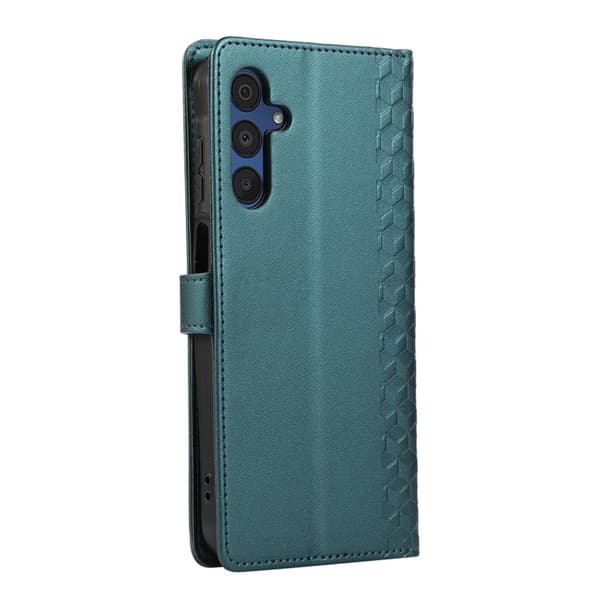 Plånboksfodral för Samsung Galaxy S26 Plus 3D Rhombus Konstläder - Grön