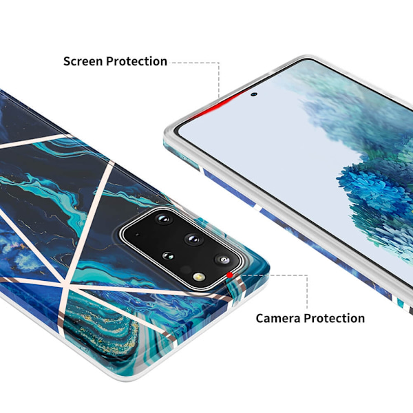 BOOM - Grid skal Galaxy S20 Plus - Blå Marmor Blå