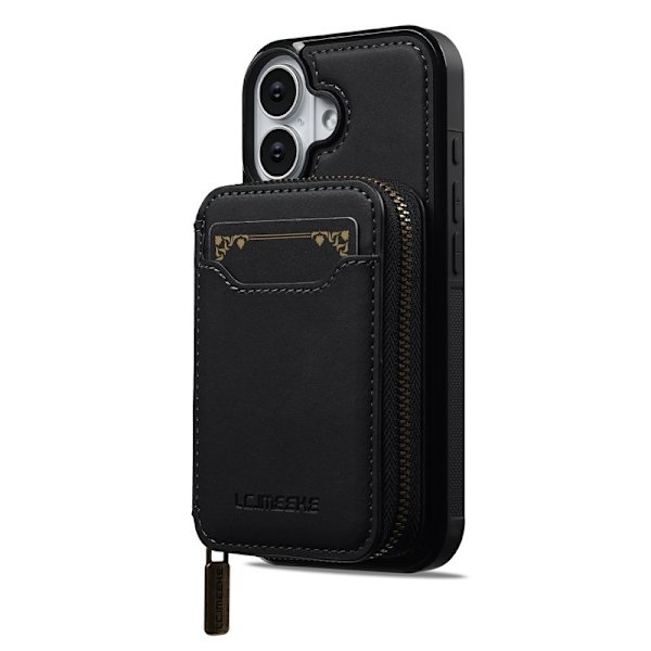 LC.IMEEKE L6 iPhone 17 Plånboksfodral Konstläder - Svart
