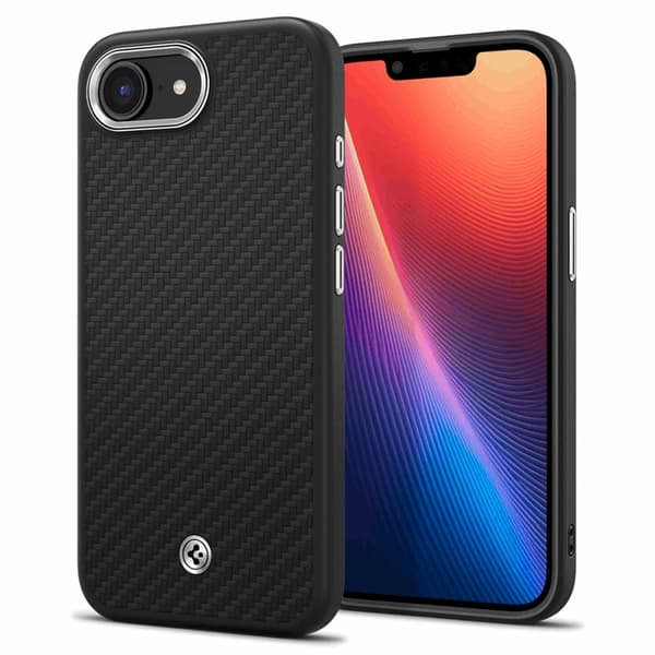 Spigen Telefontaske til iPhone 16e Magsafe Enzo Aramid - Matt Sort Svart
