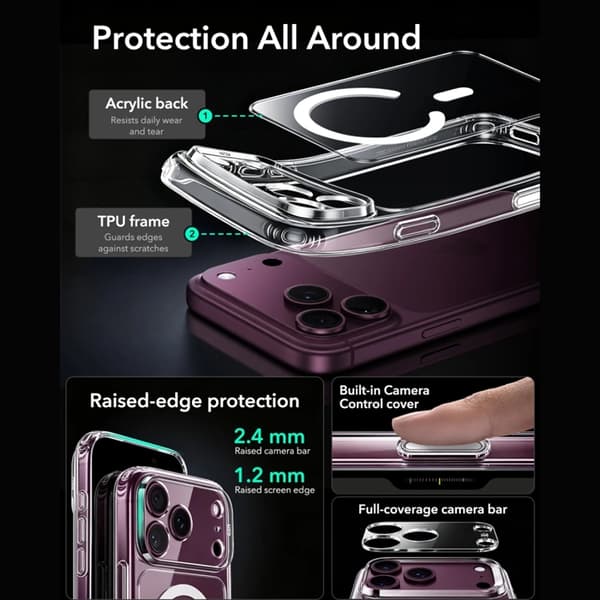 ESR Mobilskal till iPhone 18 Pro Max/17 Pro Max Magsafe med Skärmskydd Transparent
