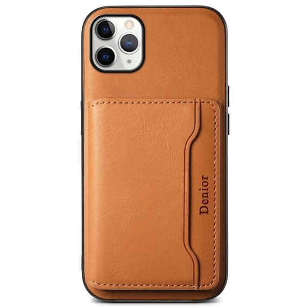 DENIOR Mobilskal till iPhone 11 Pro Max Äkta Läder Magnetisk Khaki