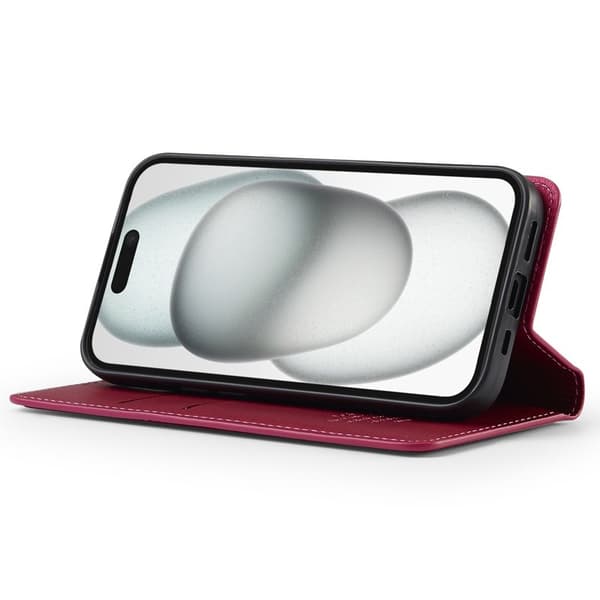 LC.IMEEKE L1 Series iPhone 14 Plus Plånboksfodral Konstläder - Röd