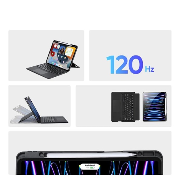 Dux Ducis iPad Pro 12.9 Skal Keyboard Bluetooth DK Series Svart