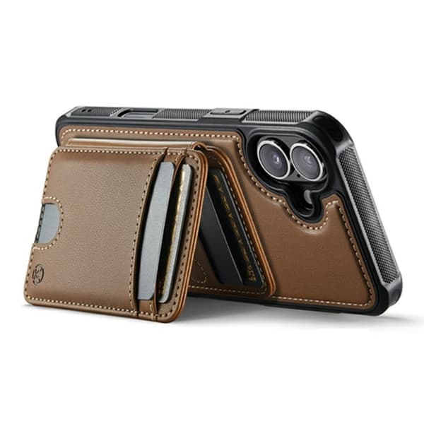 JEEHOOD iPhone 17 Fodral Konstläder - Brun Brun